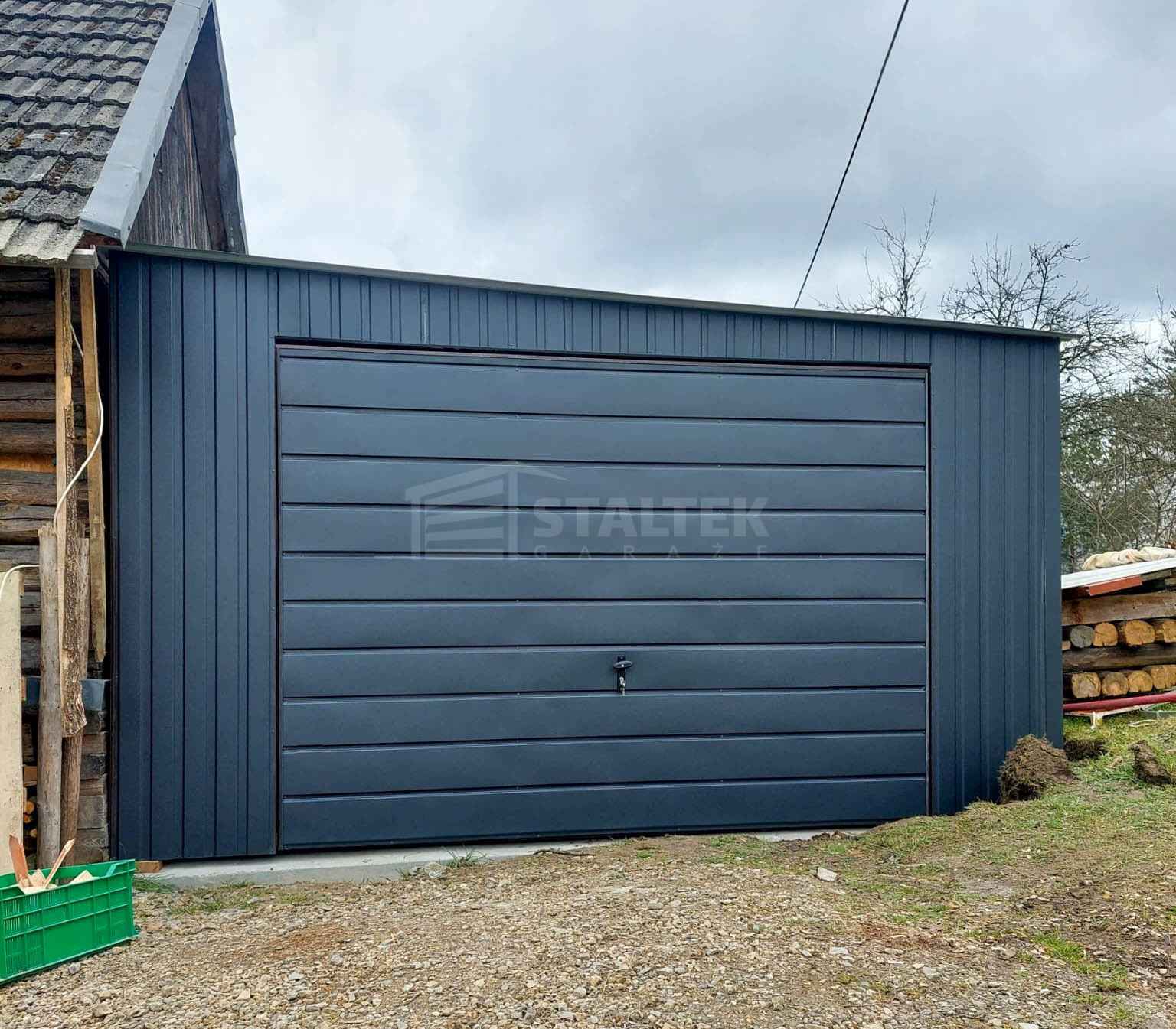 Garaż Blaszany 4,5X8M Brama Uchylna  Dach Spad W Bok ST215 Morąg - zdjęcie 2