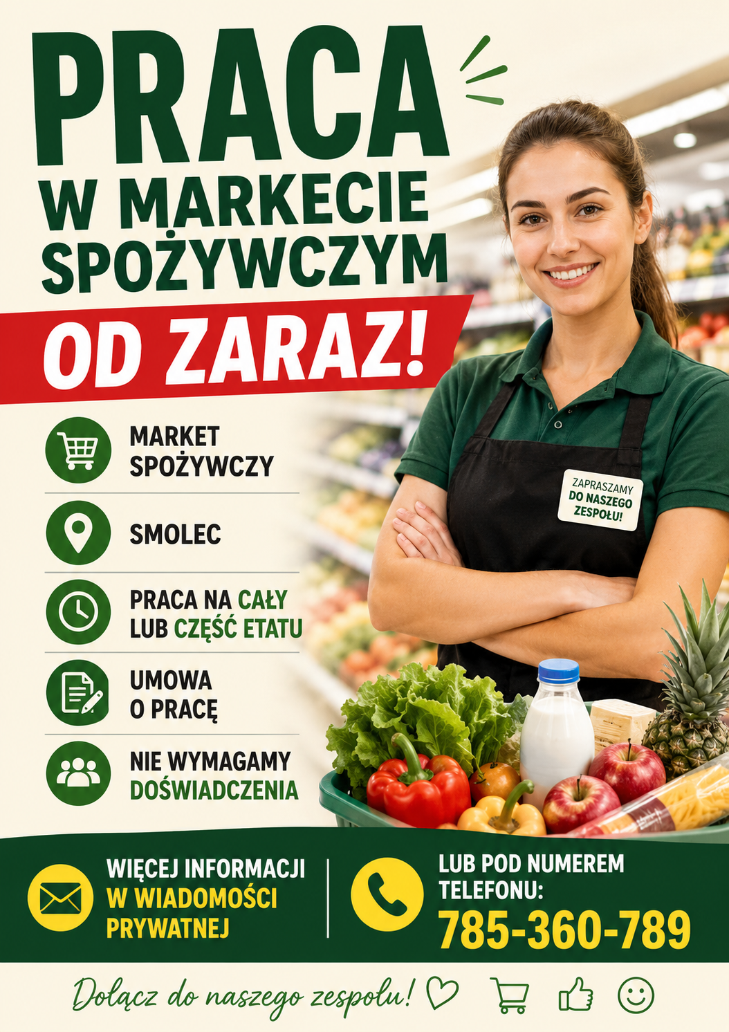 PRACA W MARKECIE SPOŻYWCZYM OD ZARAZ Smolec - zdjęcie 1
