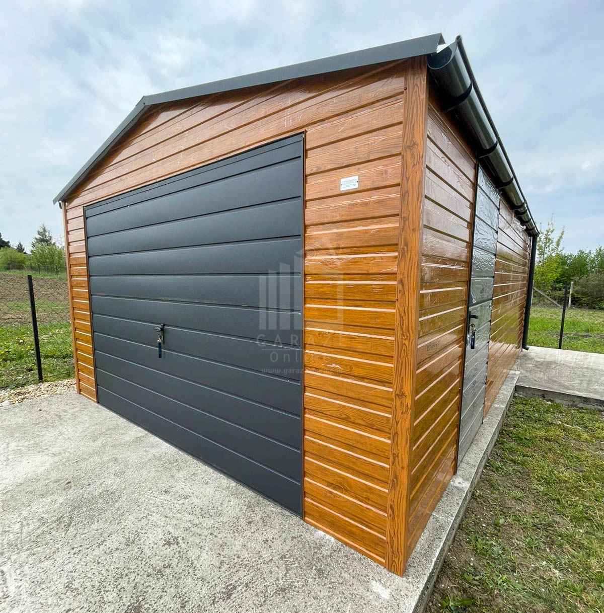 Garaż blaszany 5x6m brama uchylna drzwi okno dach rynny ID1244 Nysa - zdjęcie 4