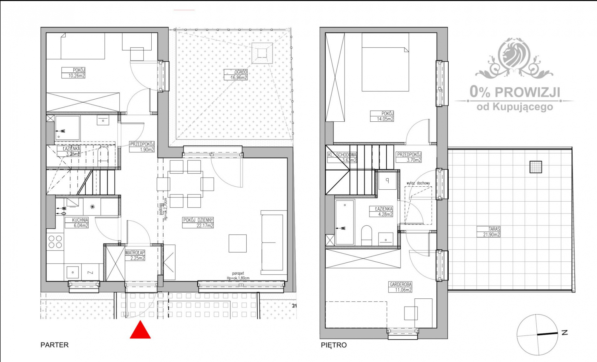 Mieszkanie Atrialne 82,62m2+ogr.16,96m2+ taras21,90m2+mp/ Jagodno Wrocław - zdjęcie 6