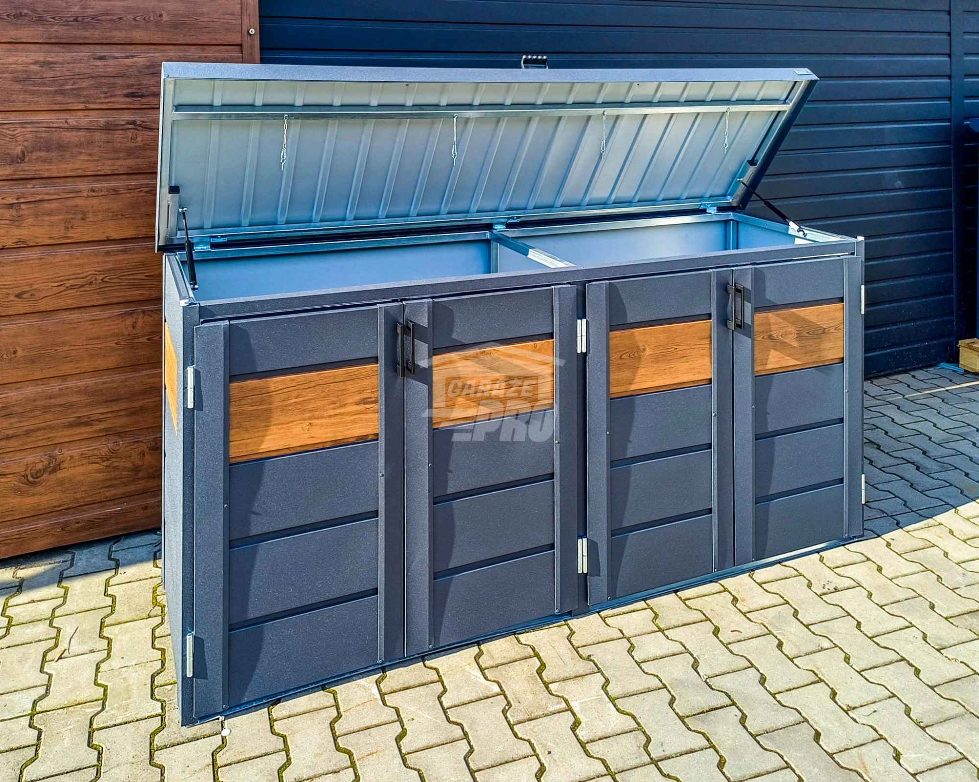 Zabudowa koszy na śmieci wiata obudowa 235x65x110 cm 4x120L GP515 Radom - zdjęcie 3