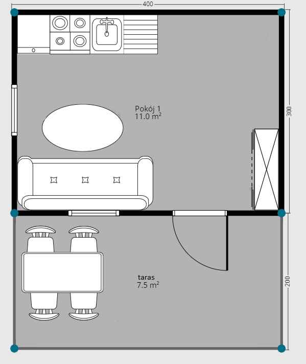 Domek drewniany 4x3 + 4x2 Gorlice - zdjęcie 5