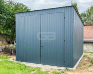 Garaż Blaszany - 4x6m - Brama Dwuskrzydłowa  - Antracyt - Dach GB128 Gniezno - zdjęcie 4