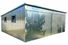 Garaż blaszany 6x6m 2x brama uchylna 2x okno drzwi ocynk dach  ID773 Tychy - zdjęcie 1