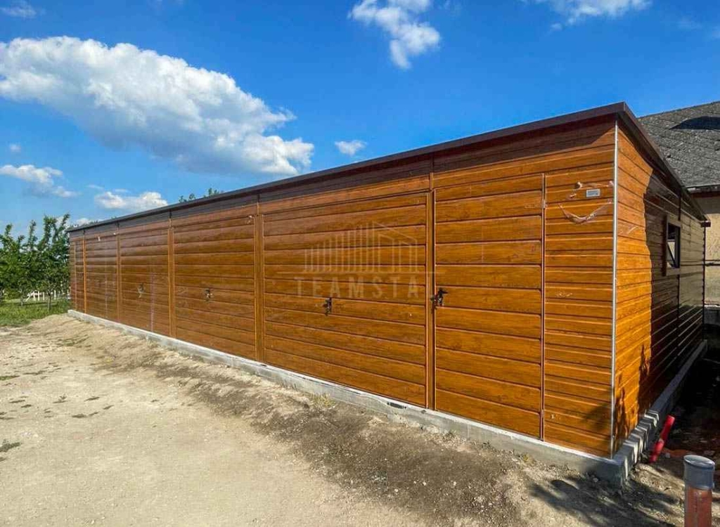 Garaż blaszany 16x5 m - 4x brama uchylna - 3x okno - 2x drzwi  TS1326 Jastrowie - zdjęcie 2