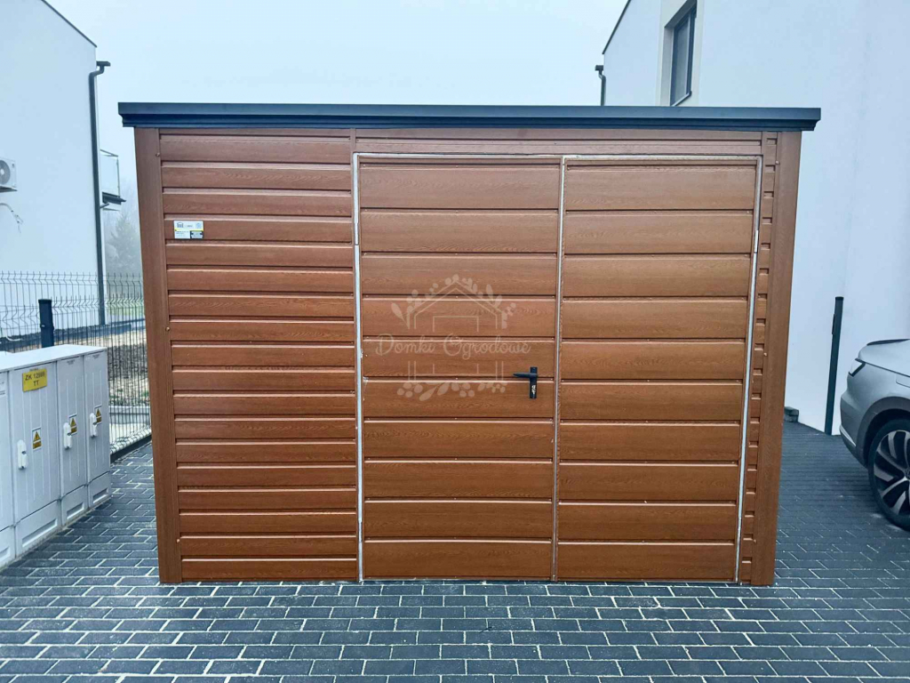 domek ogrodowy 3x2,5m - Brama dwuskrzydłowa - ciemny orzech ID878 Płock - zdjęcie 2