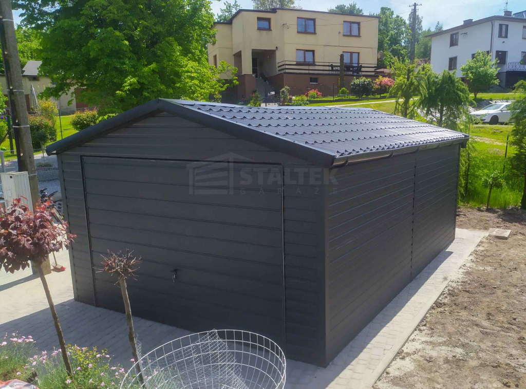 Garaż blaszany 4x6m - Blachodachówka - Brama uchylna  rynny dach ST168 Kalwaria Zebrzydowska - zdjęcie 4