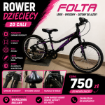 Rower dziecięcy 20” FOLTA – lekki, Shimano, stan bardzo dobry