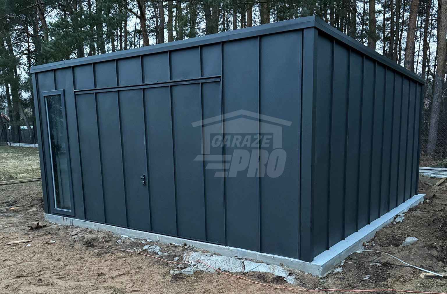 Garaż blaszany 5x5 m brama drzwi okno blacha na rąbek dach GP742 Żary - zdjęcie 4