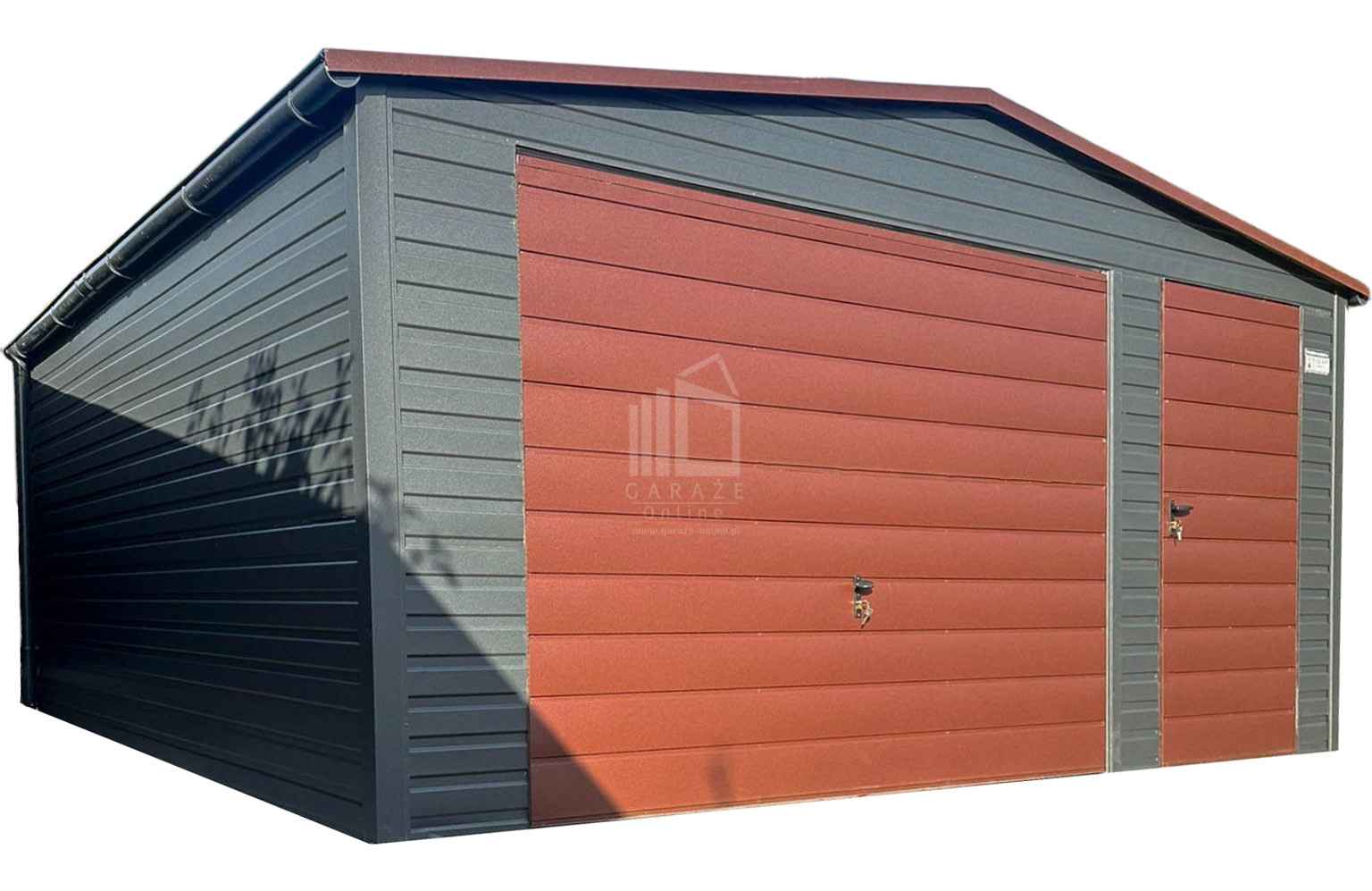 Garaż blaszany 5x6m - Brama uchylna drzwi rynny dach dwuspadowy ID772 Cieszyn - zdjęcie 1