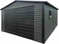 Garaż blaszany 4x5m - brama dwuskrzydłowa - okno dach TS1191