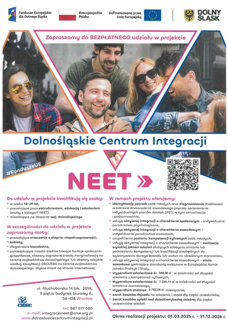Udział w projekcie „Dolnośląskie Centrum Integracji NEET” Wałbrzych - zdjęcie 1