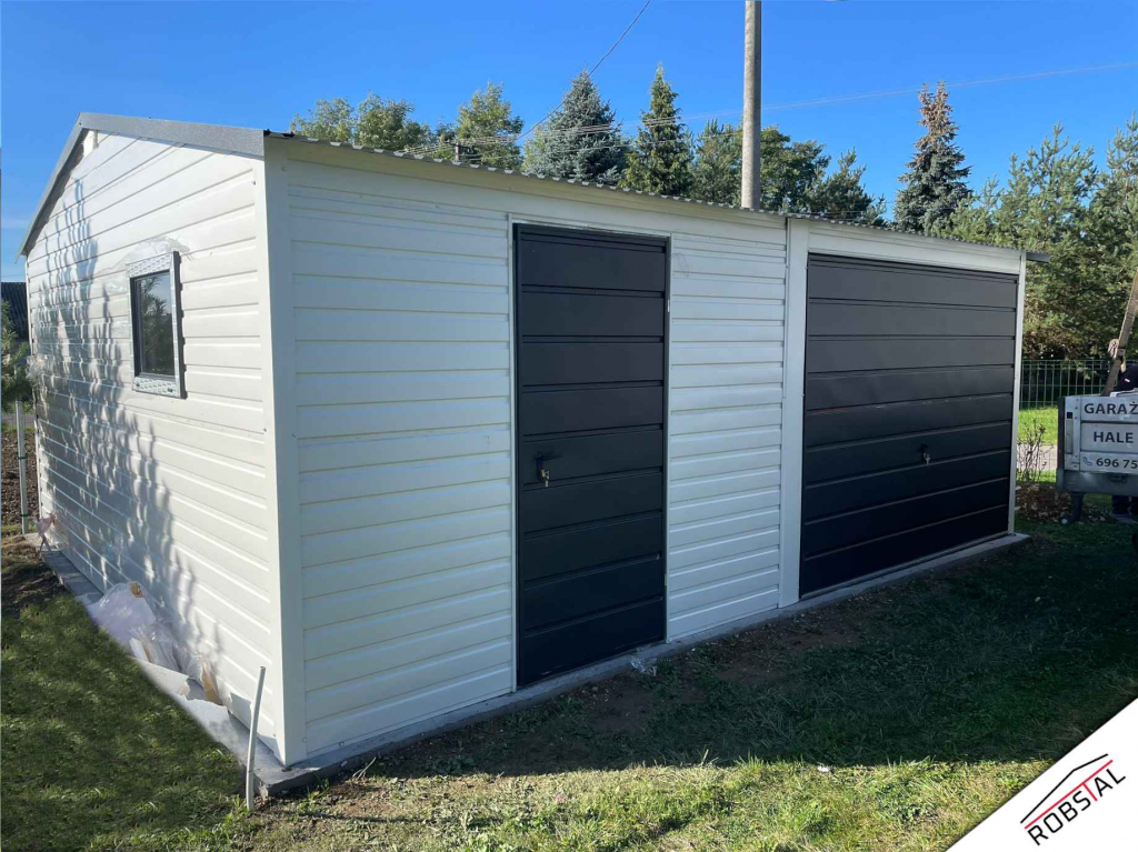 Garaż Blaszany, Blaszak 7x5m Biały RAL Ciemny Grafit MAT PREMIUM Mińsk Mazowiecki - zdjęcie 2