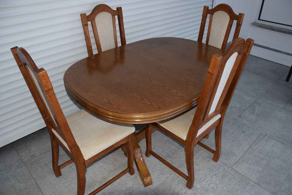 stół rozkładany i 4 krzesła - komplet w super stanie Olsztyn - zdjęcie 2