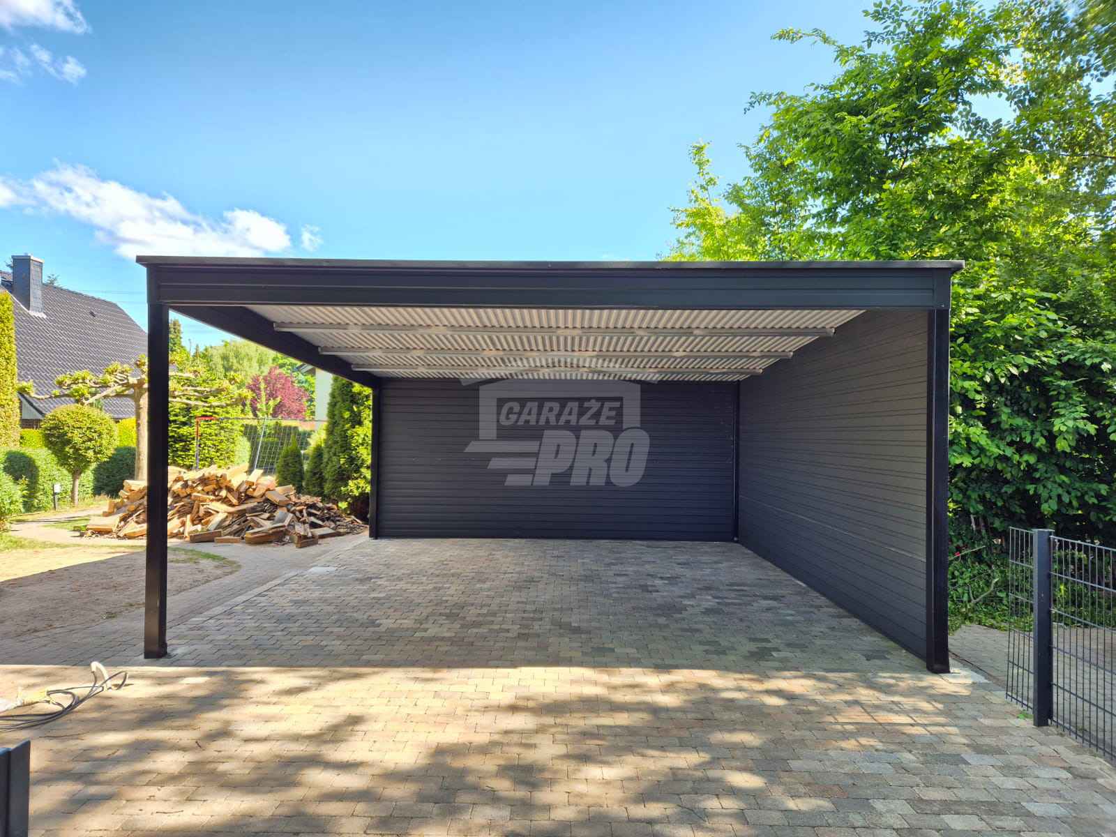 Wiata samochodowa CarPort 6x6 - rynna - dach spad w tył  GP662 Gorzów Wielkopolski - zdjęcie 3