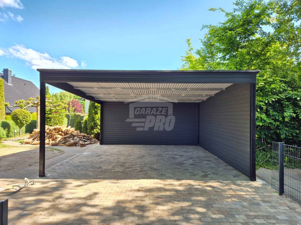 Wiata samochodowa CarPort 6x6 - rynna - dach spad w tył  GP662 Gorzów Wielkopolski - zdjęcie 3