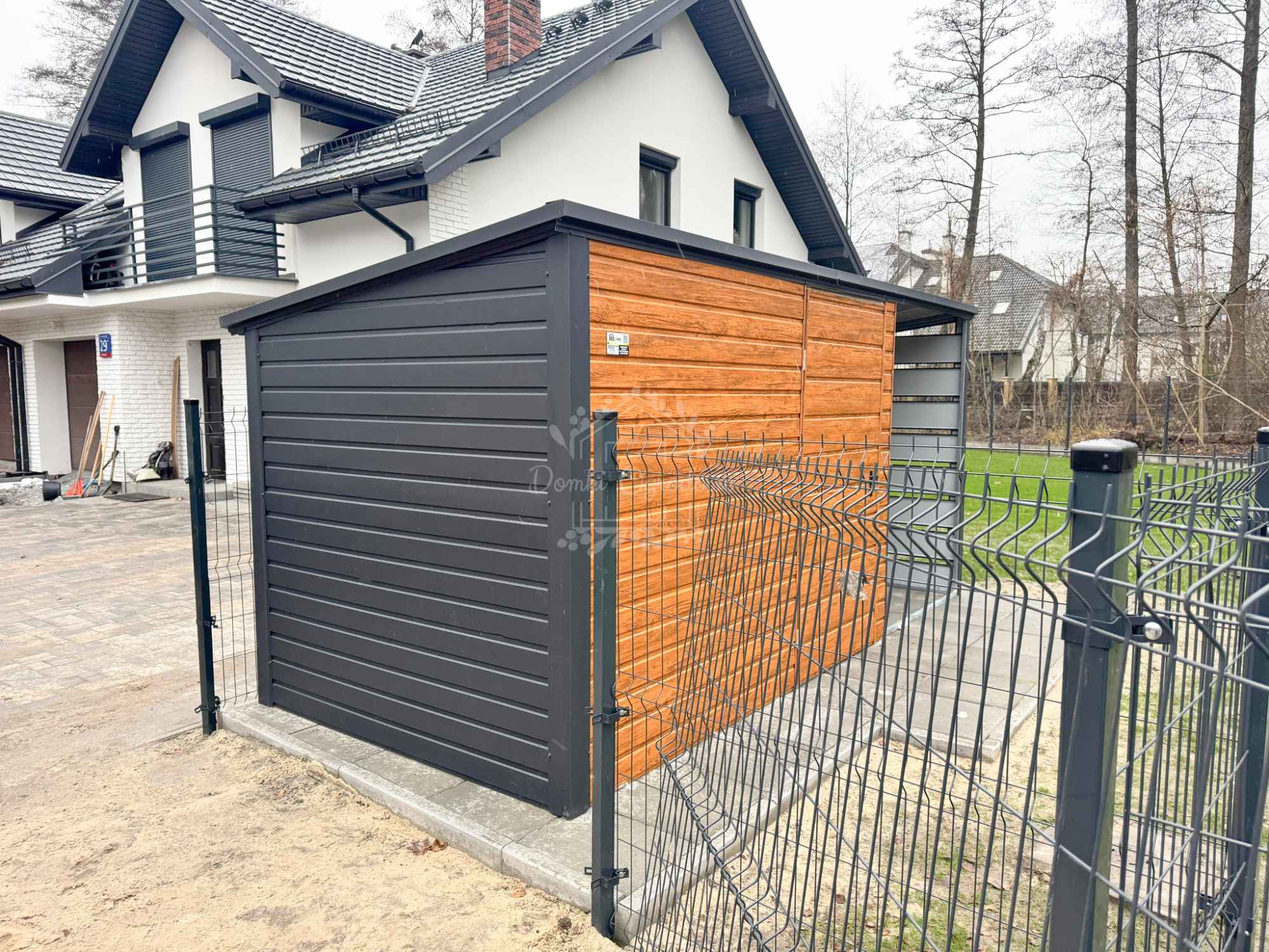 Schowek domek ogrodowy 3x2m + wiata 1,5m drewnopodobny ID879 Radom - zdjęcie 2