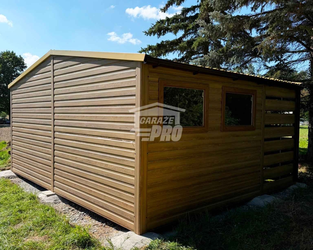 Domek ogrodowy 2,5x5 m + wiata 1,5x5 m drzwi 2x okno rynny GP755 Ruda Śląska - zdjęcie 5
