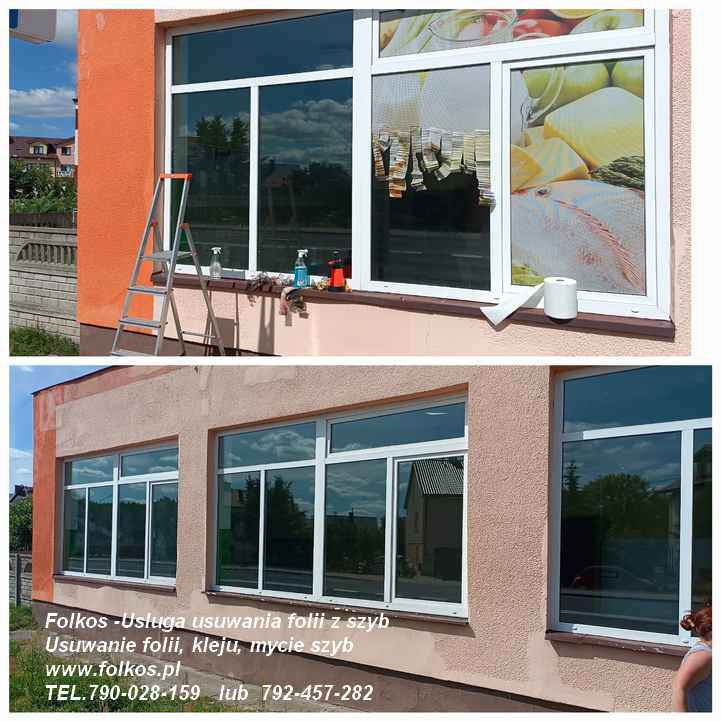 Zrywanie folii z witryn Warszawa, zrywanie naklejek z witryn Warszawa Ochota - zdjęcie 1