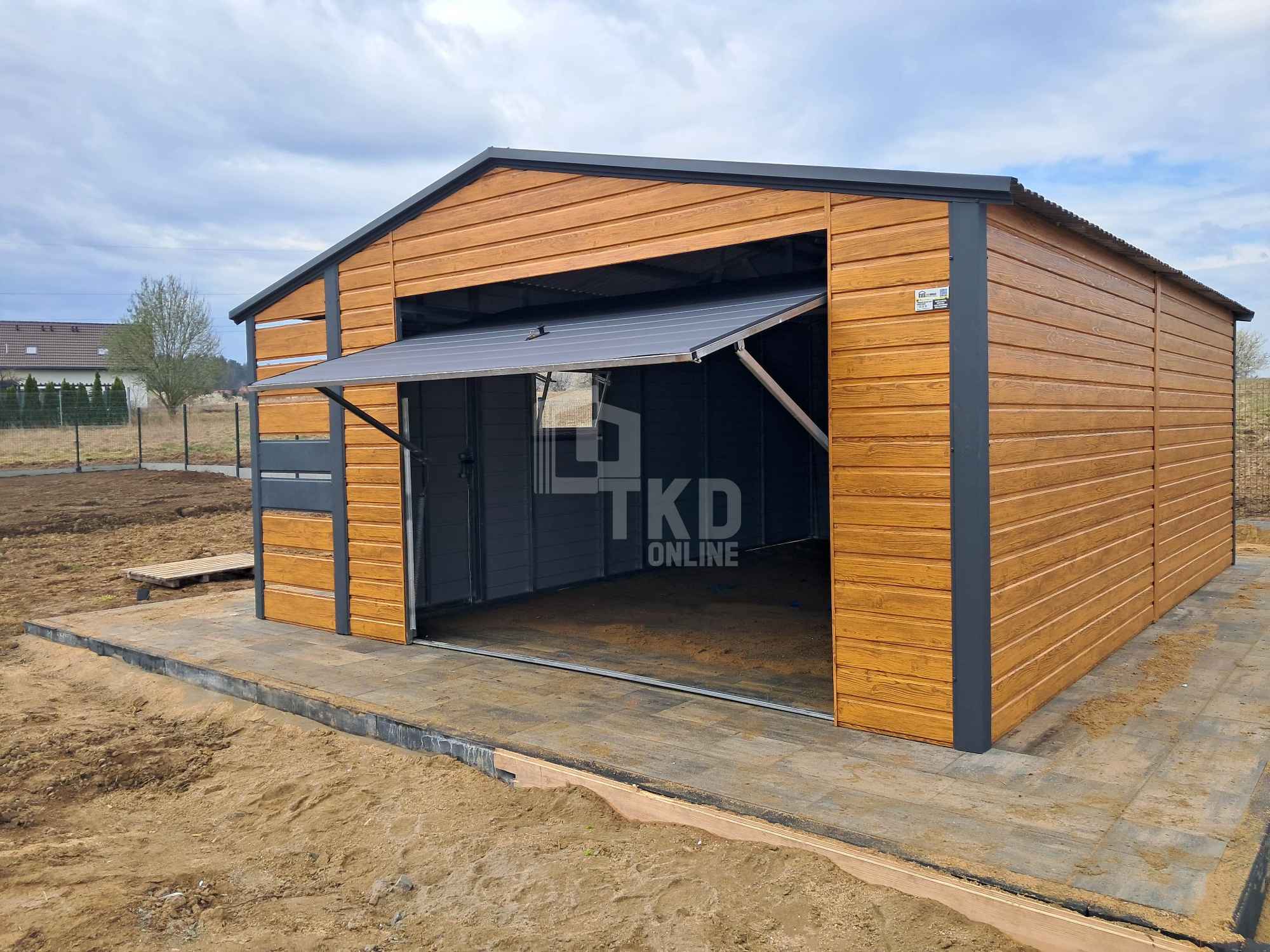 Garaż blaszany 4x5m + wiata 1x5m - brama - drzwi - okno   dach TKD269 Rawa Mazowiecka - zdjęcie 2