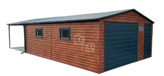 Garaż blaszany 5x6 m wiata 5x3 m brama drzwi 2x okno rynny TKD462