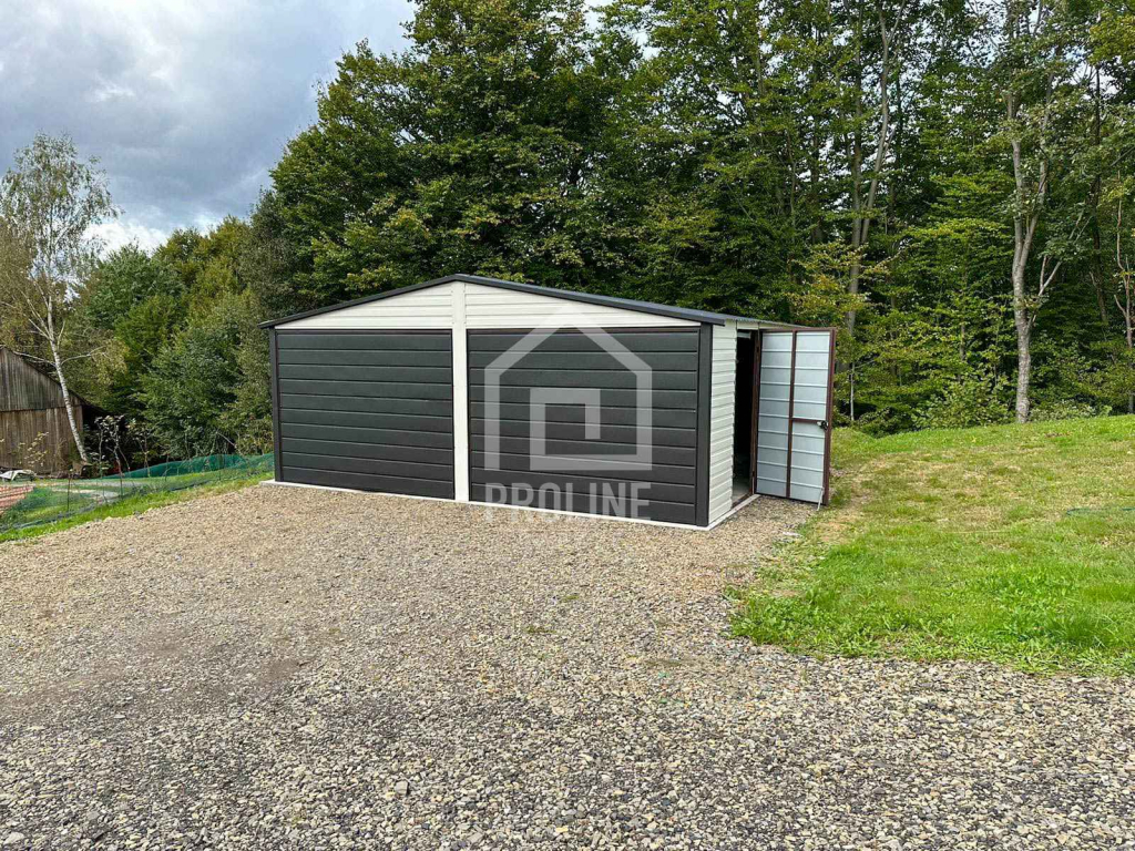 Garaż Blaszany 6x6 - 2x Brama Uchylna Drzwi  Okno dach Dwuspad PLG114 Gryfice - zdjęcie 3