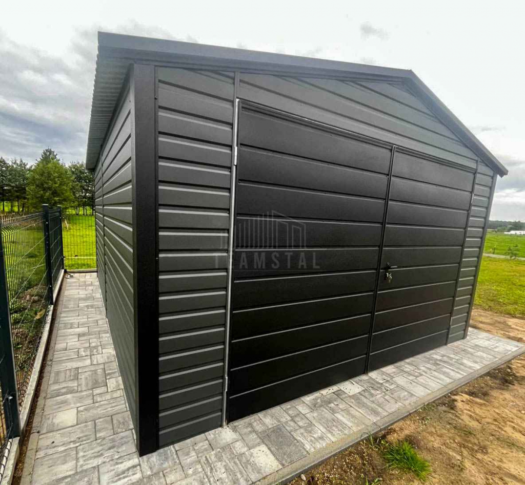 Garaż blaszany 4x5m - brama dwuskrzydłowa - okno dach TS1191 Łańcut - zdjęcie 4