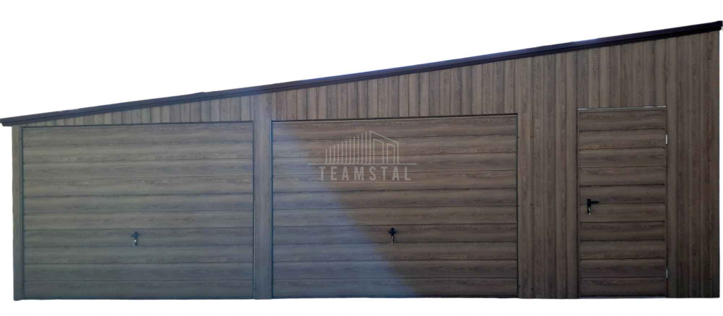 Garaż blaszany 8x6m 2x brama  okno drzwi drewnopodobny rynna TS1072 Psie Pole - zdjęcie 1