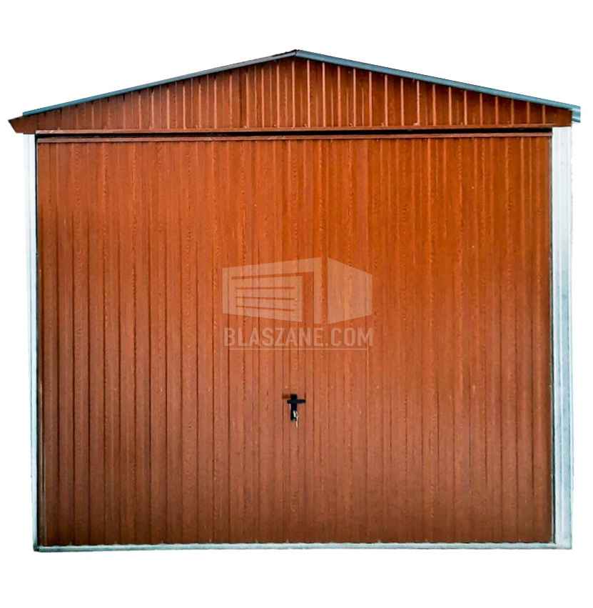 Garaż Blaszany 3x5 - Brama uchylna - jasny brąz dach dwuspadowy BL174 Piła - zdjęcie 1