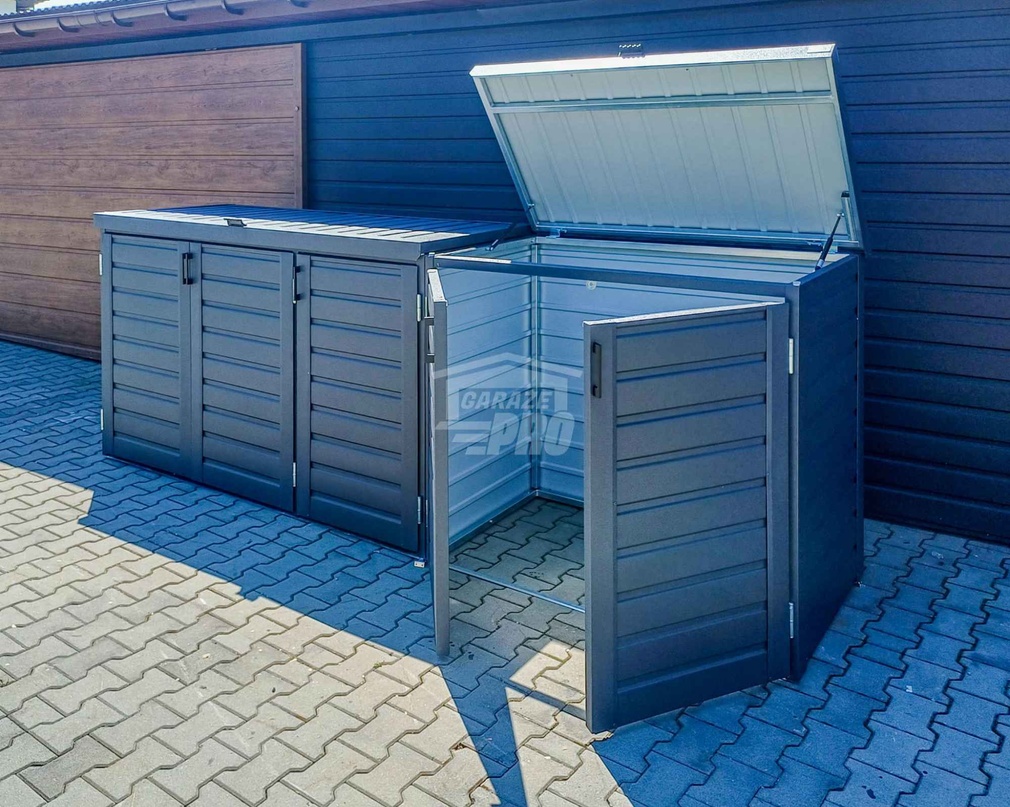 Zabudowa koszy na śmieci wiata  obudowa 345x80x120 cm 5x240L GP514 Bydgoszcz - zdjęcie 6