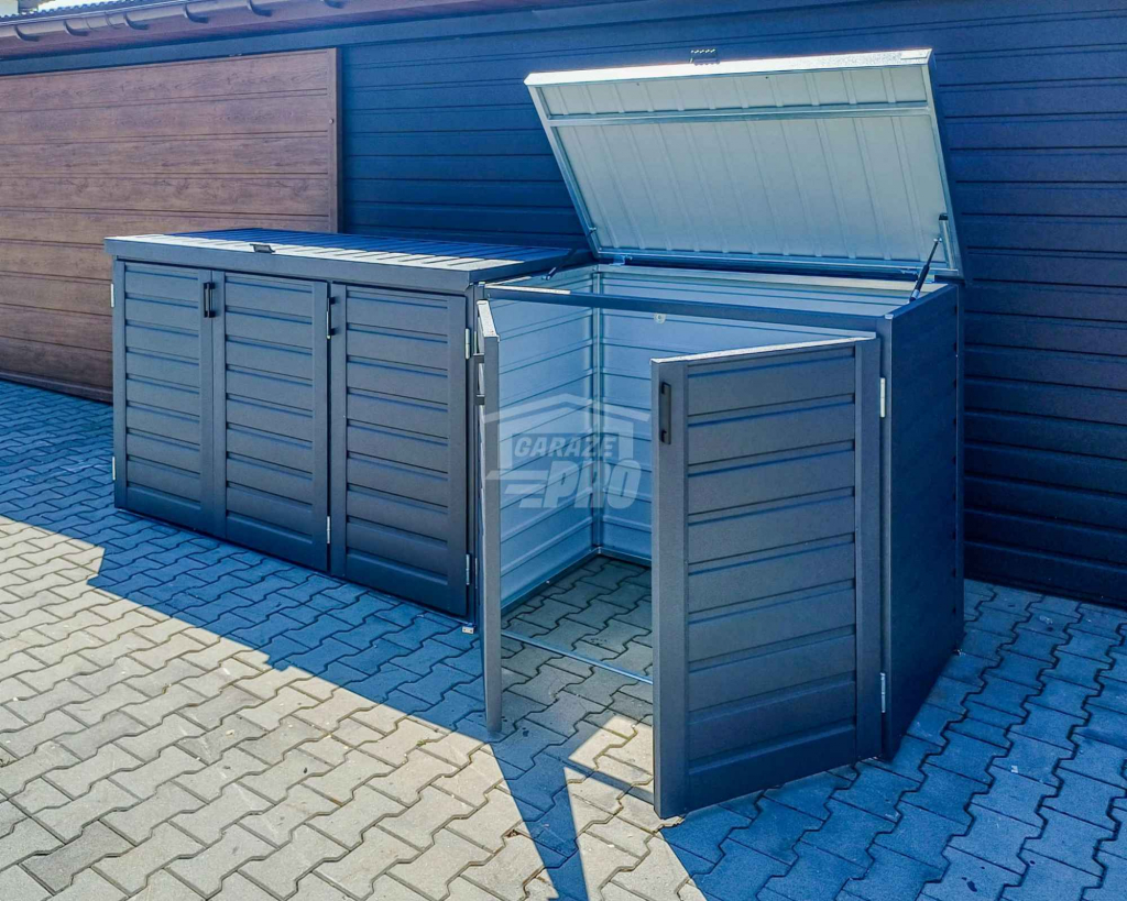 Zabudowa koszy na śmieci wiata  obudowa 345x80x120 cm 5x240L GP514 Bydgoszcz - zdjęcie 6