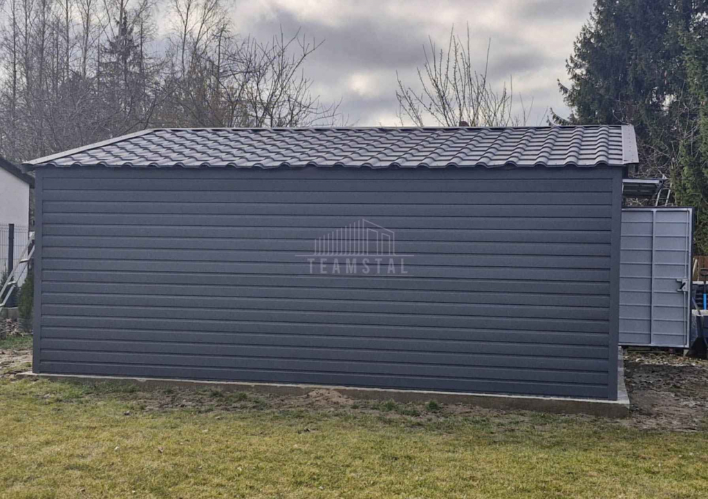 Garaż blaszany 6x5,8m Brama uchylna drzwi okno blachodachówka TS1145 Kalisz - zdjęcie 3