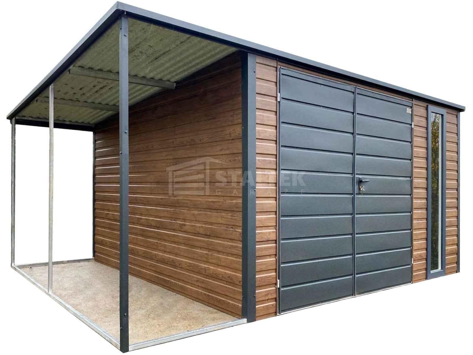 Domek ogrodowy - schowek 3,5x3,5m wiata 1x3,5m brama okno dach ST227 Wieliczka - zdjęcie 1