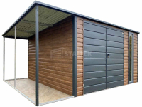 Domek ogrodowy - schowek 3,5x3,5m wiata 1x3,5m brama okno dach ST227