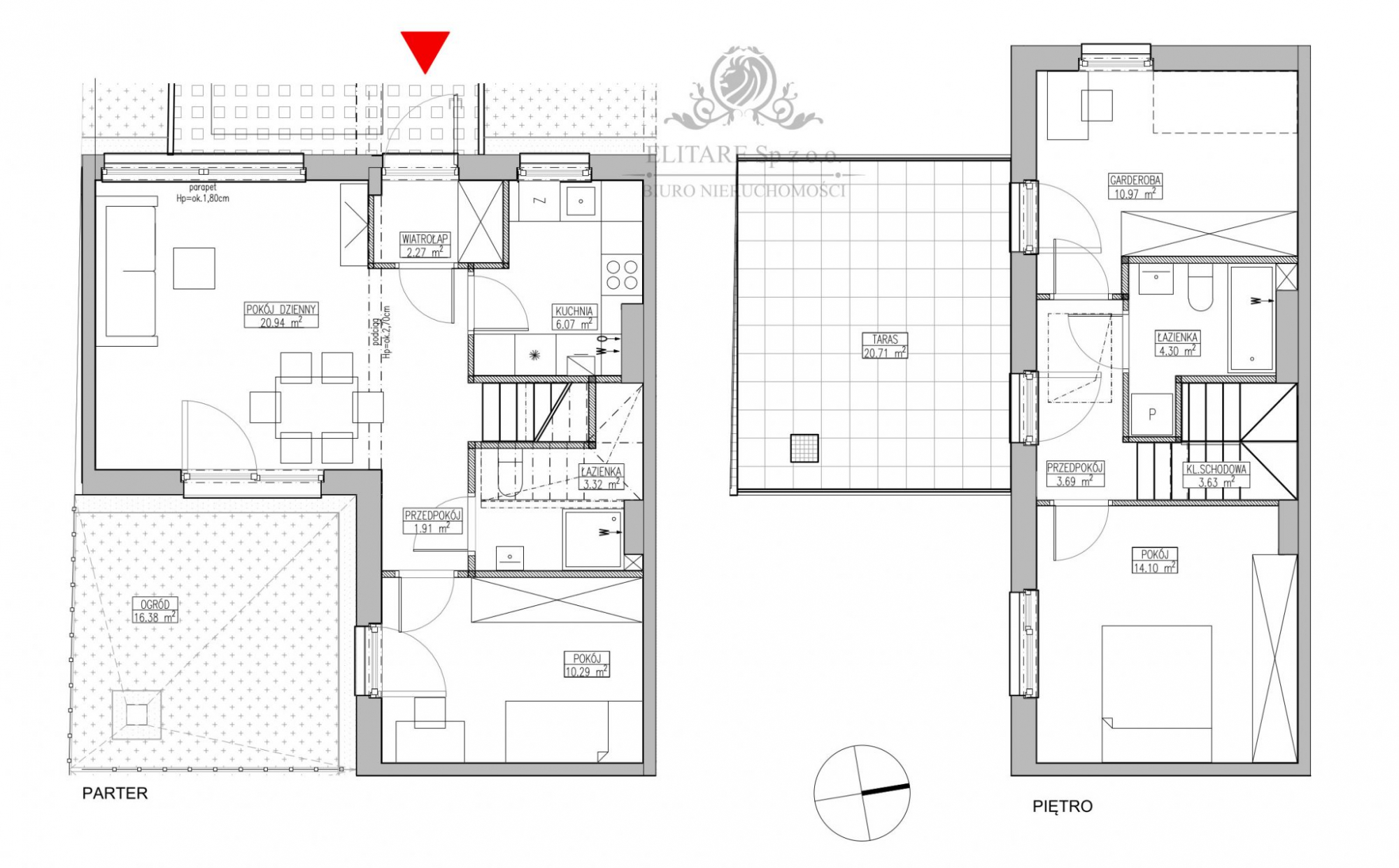 Mieszkanie Atrialne 81,49m2+ogr.16,38m2+ taras20,71m2+mp/ Jagodno Wrocław - zdjęcie 4