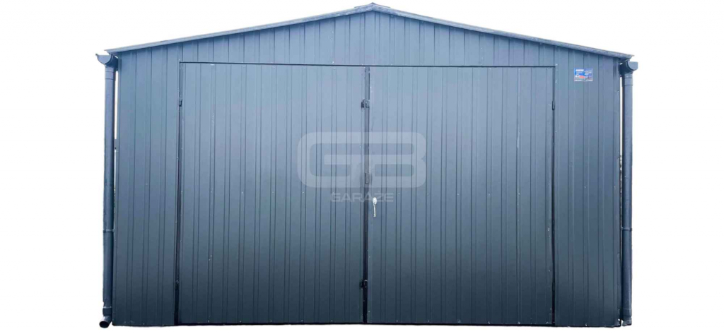 Garaż blaszany 4x5 Brama + okno Antracyt  Dach dwuspadowy GB161 Nowogard - zdjęcie 1