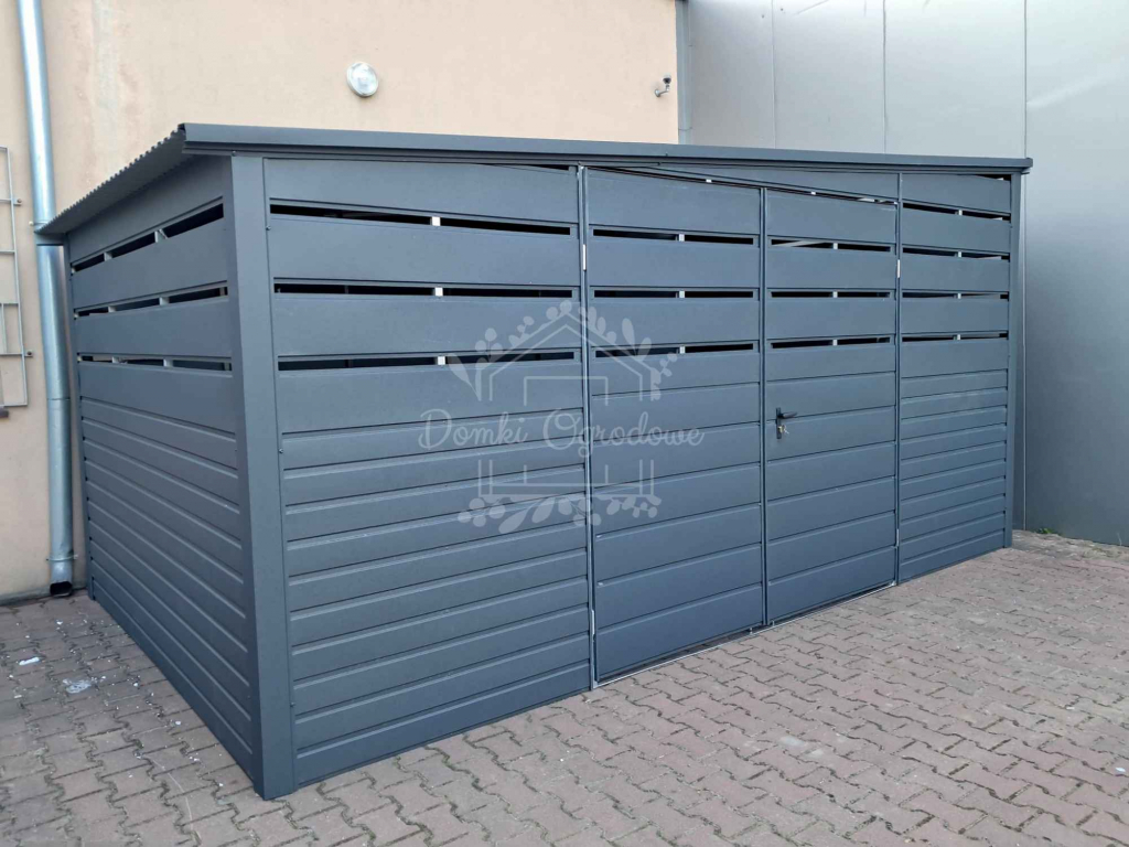 Wiata śmietnikowa - Schowek 4,5x2m Antracyt - dach spad w bok ID1023 Niepołomice - zdjęcie 3