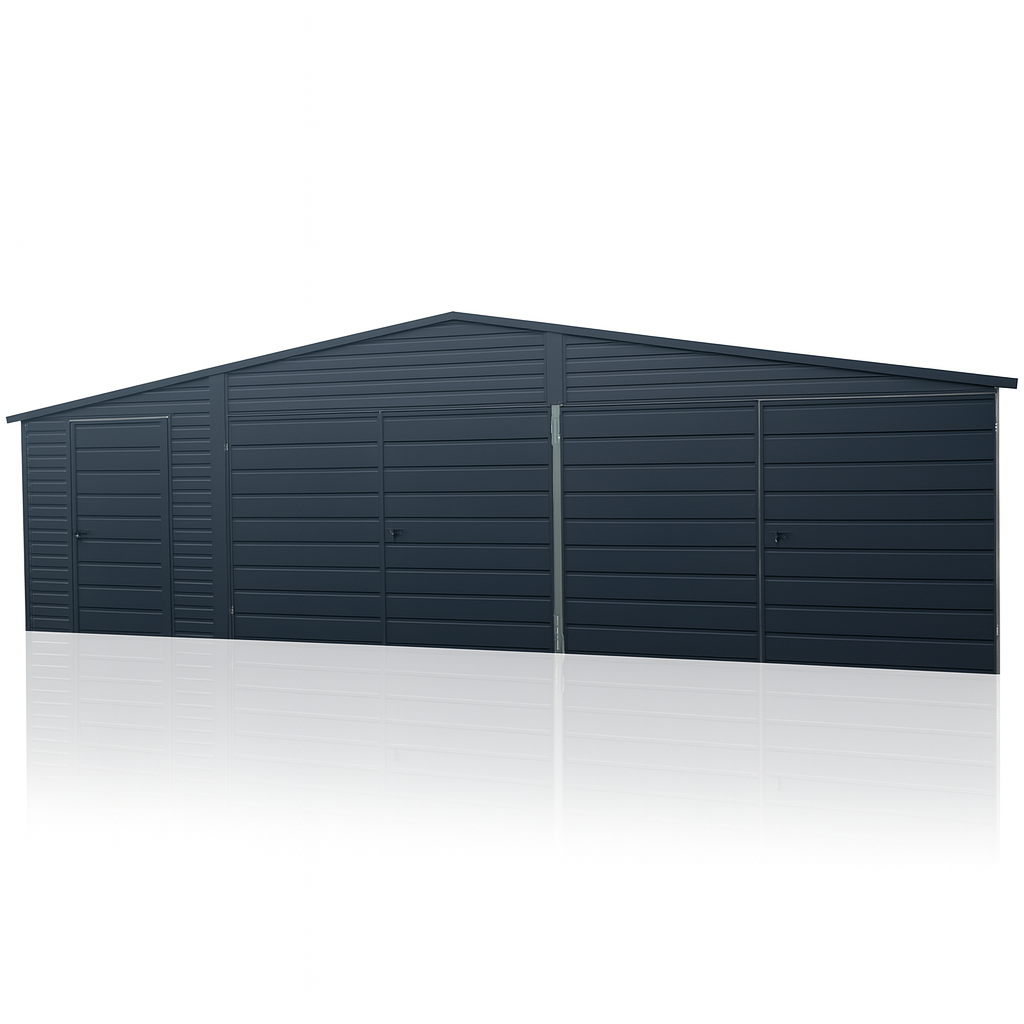 Garaż Blaszany 8×5 Blaszak dach dwuspadowy grafit MAT PREMIUM Poddębice - zdjęcie 1