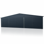 Garaż Blaszany 8×5 Blaszak dach dwuspadowy grafit MAT PREMIUM
