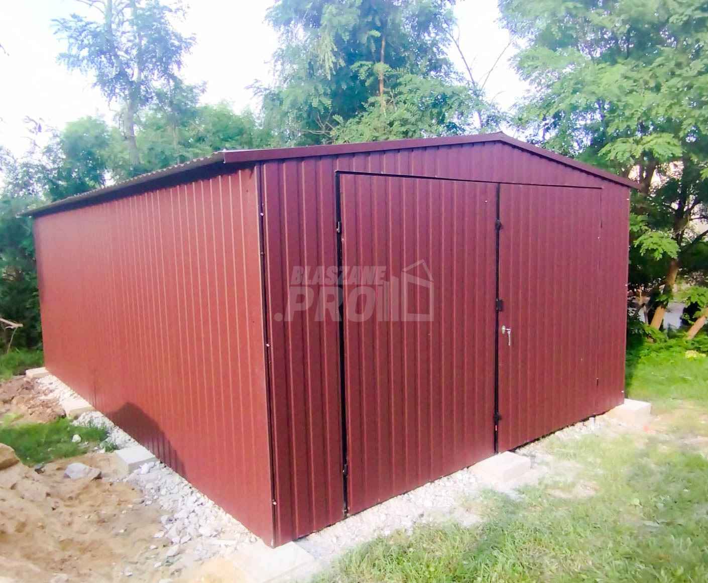 Garaż blaszany 4x7 Brama Brąz Dach dwuspadowy - wolnostojący GP206 Lubartów - zdjęcie 3