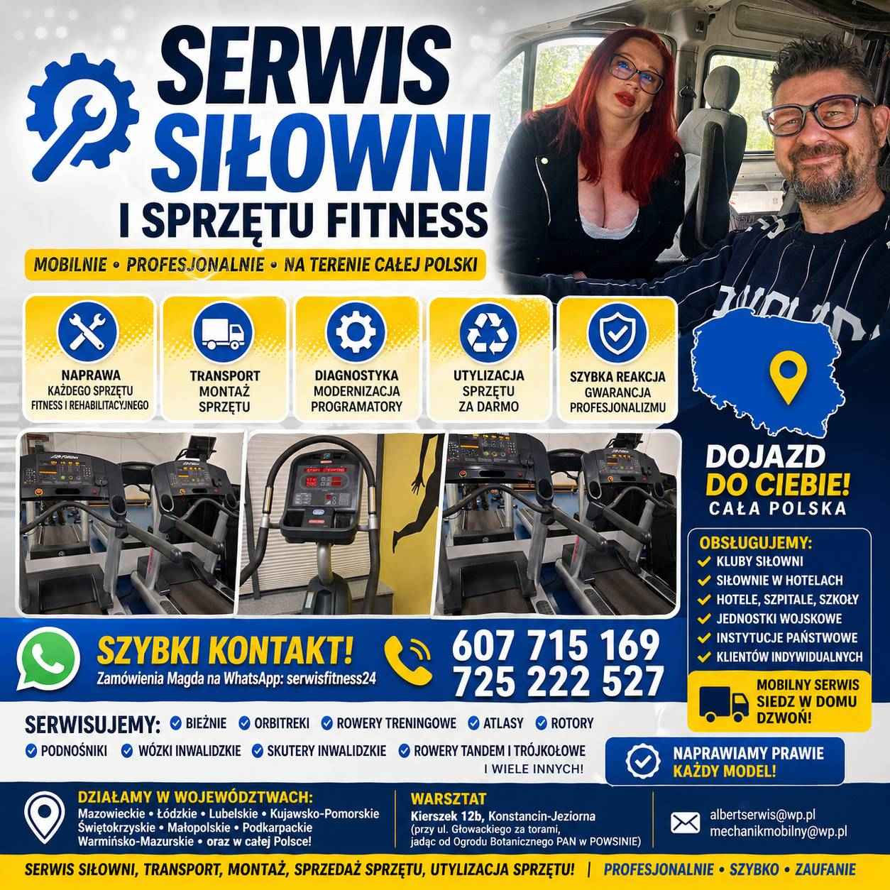 Serwis siłowni Polska Warszawa Polska Łódź Lublin Kielce Olsztyn Konstancin-Jeziorna - zdjęcie 1