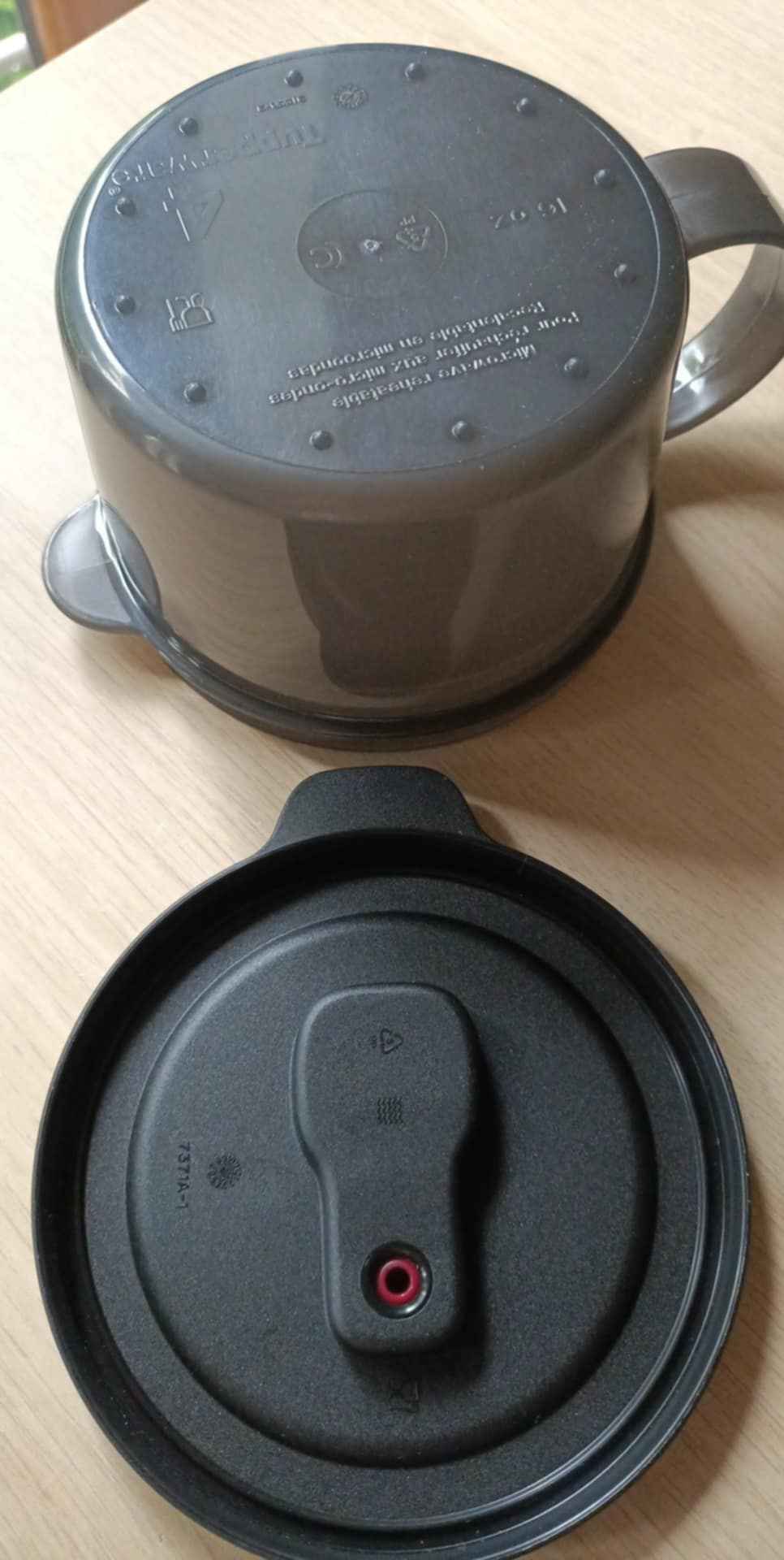 NOWY Tupperware  Cristallo czarny kubek / pojemnik  do mikrofali Śródmieście - zdjęcie 3