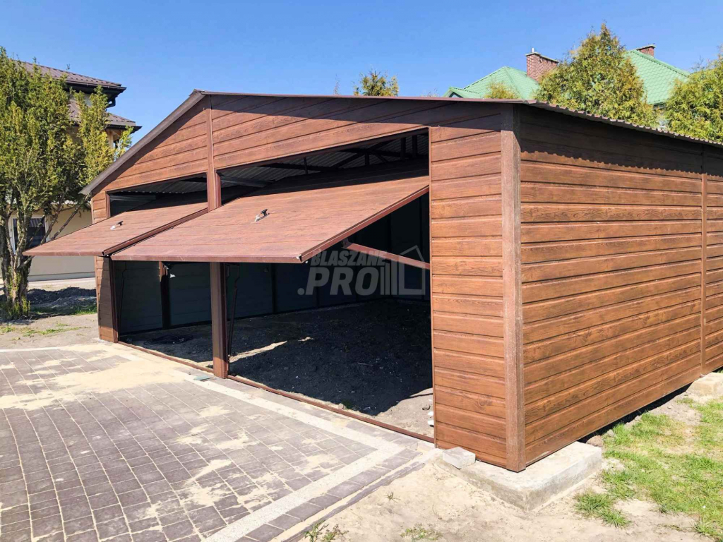Garaż blaszany 7x6 2x Brama Drzwi drewnopodobny Dach dwuspadowy GP130 Dąbrowa Górnicza - zdjęcie 7