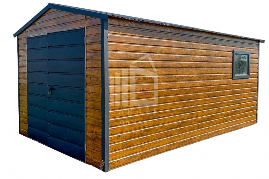 Garaż Blaszany 3,5x5m - Brama - Okno-Jasny orzech-Drewnopodobny ID559 Radom - zdjęcie 1