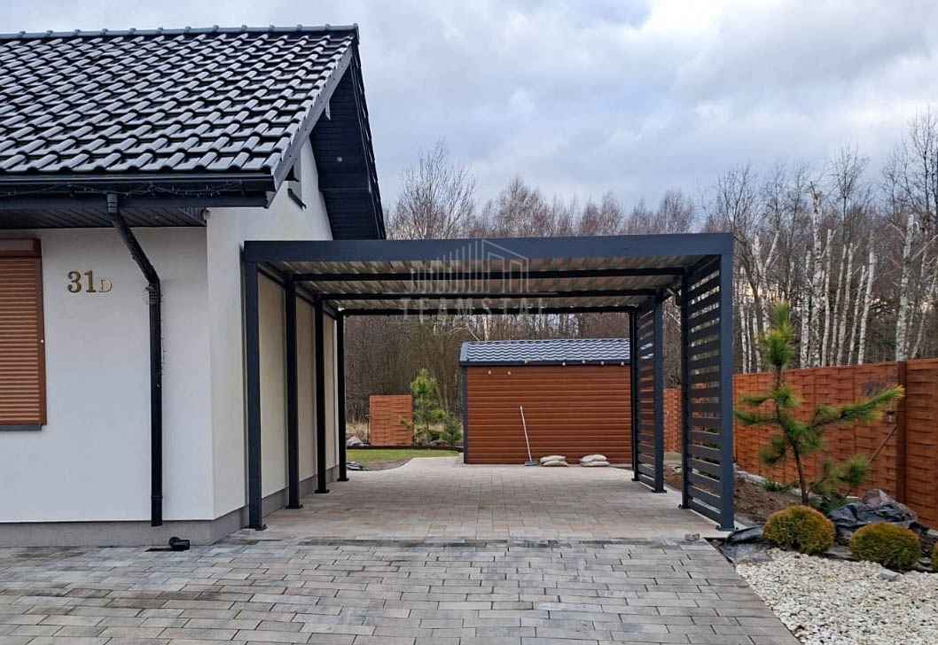 Carport PREMIUM - Wiata samochodowa 4x5m  dodatkowa zabudowa TS1227 Toruń - zdjęcie 2
