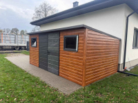 Domek Schowek Ogrodowy 5×4 złoty dąb + ciemny grafit mat PREMIUM Kielce - zdjęcie 4