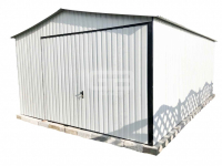 Garaż blaszany 4x6 Brama uchylna Biały - wolnostojący GB169