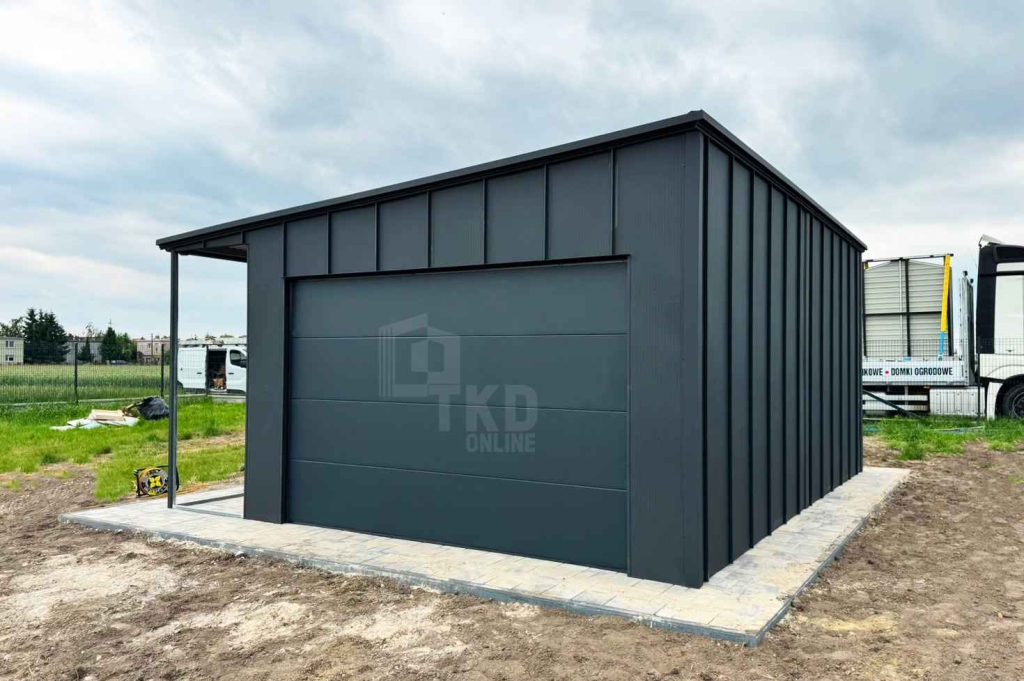 Garaż blaszany 4x6 m - wiata 1m brama drzwi okno dach rynny TKD461 Hajnówka - zdjęcie 4