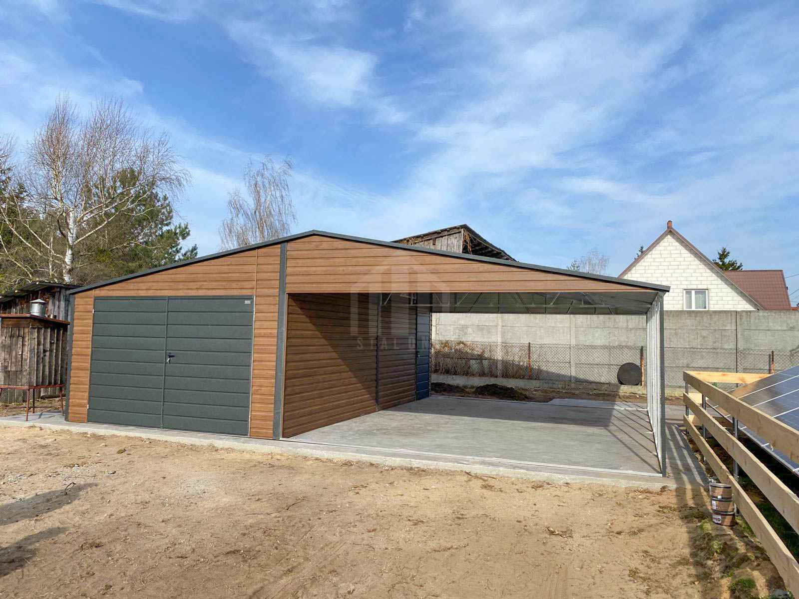 Garaż blaszany 4x6 m + wiata 6x6 m brama drzwi dach SO187 Biała Podlaska - zdjęcie 3