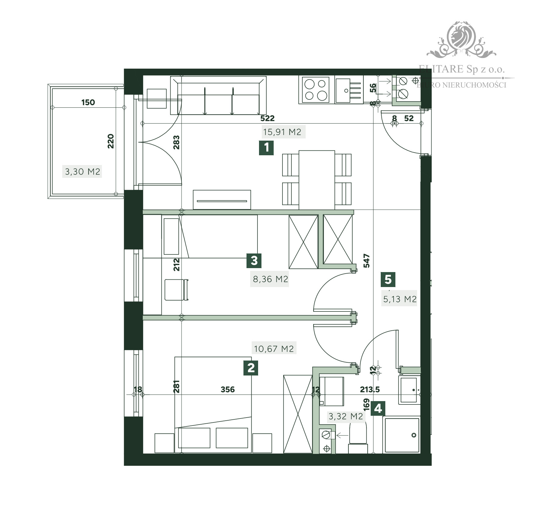 Mieszkanie 3pok. o pow 43,39m2, balkon, winda/ Żerniki Wrocław - zdjęcie 3